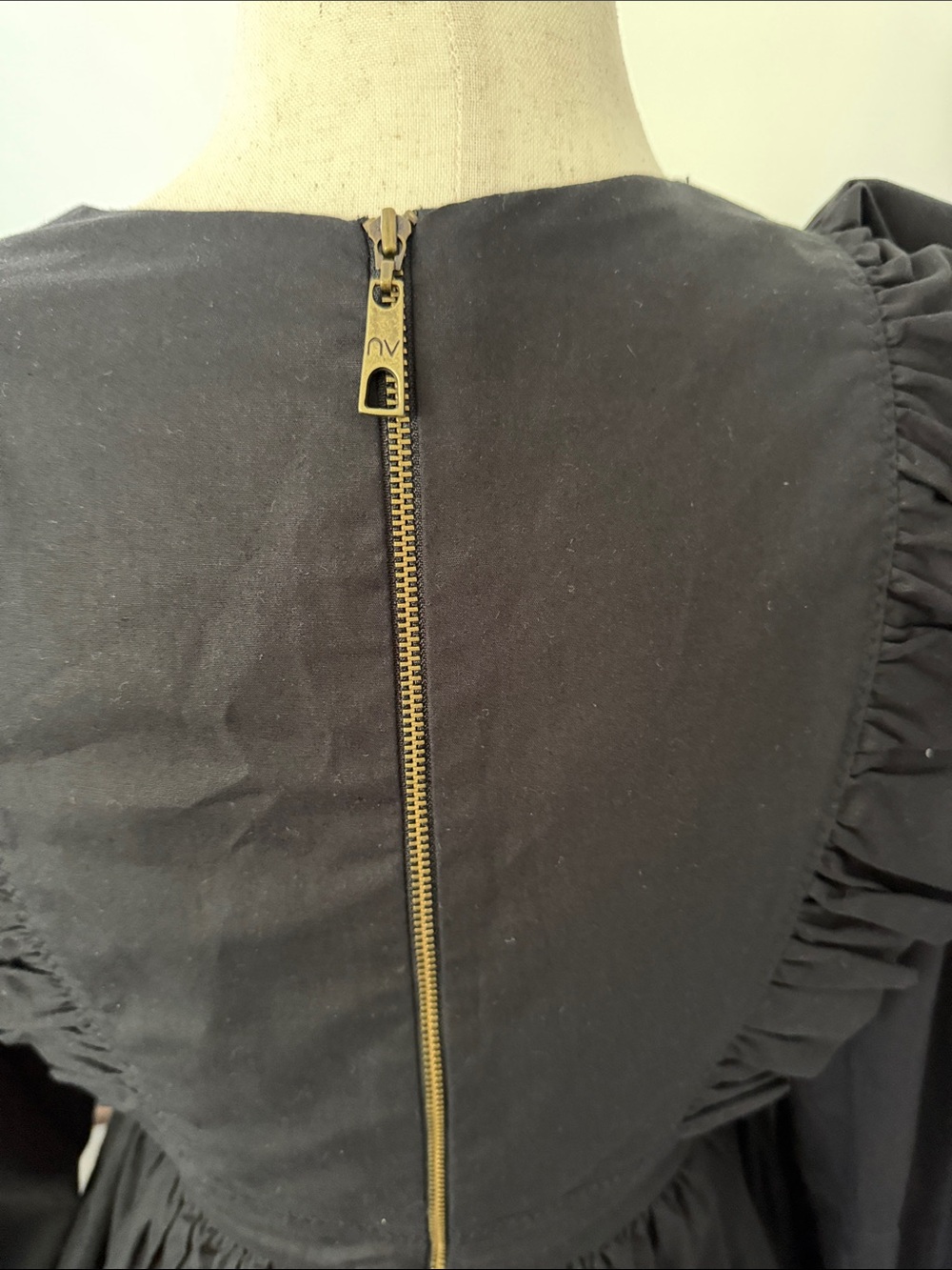 Black V-Neck Ruffle Mini Dress - Picture 9 of 12